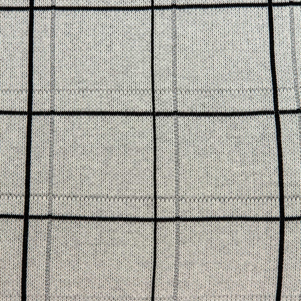 HomeRoots Large Scale Tan and Grey Plaid Cotton Accent Pillow Cover