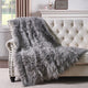 Mongolian Faux Fur Throw, Gray, 50"x60"
