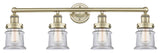 Canton 4-Light 32" Bath Vanity Light, Antique Brass Finish, Clear Shade