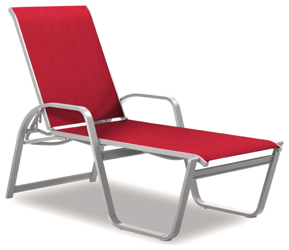 Aruba II 4-Position High Bed Chaise, Textured White, Red
