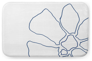 34" x 21" Petal Lines Bathmat, Blue/White