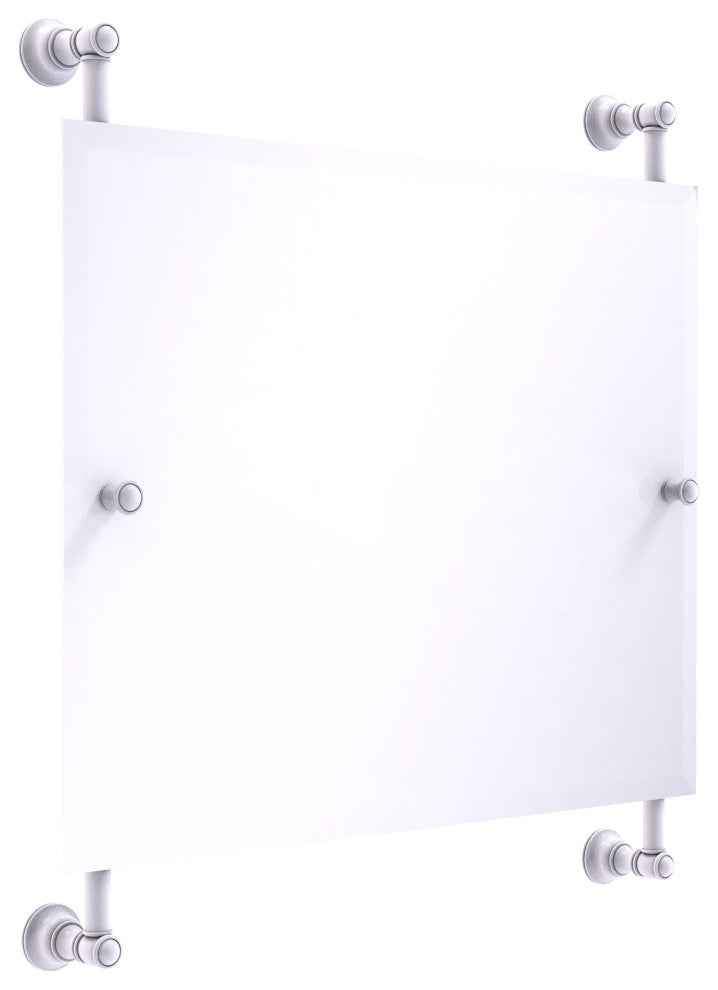 Carolina Landscape Frameless Rail Mounted Mirror, Matte White