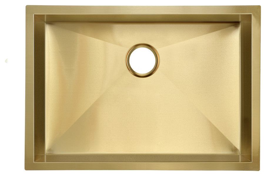 Plaisir 27"x19" Stainless Steel, Undermount Kitchen Sink, Gold