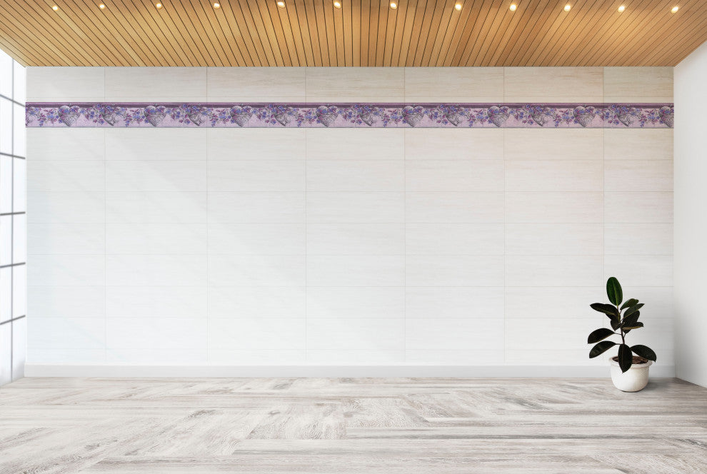 Flowers, Hearts Peel and Stick Wallpaper Border 15'x7"