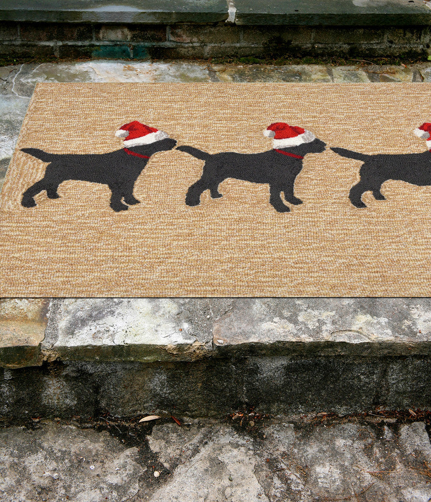 Frontporch 3 Dogs Christmas Indoor/Outdoor Rug Neutral 2''x3''