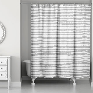 Rough Watercolor Lines 3 71x74 Shower Curtain