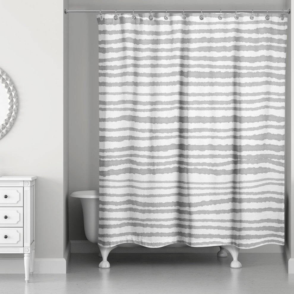 Rough Watercolor Lines 3 71x74 Shower Curtain