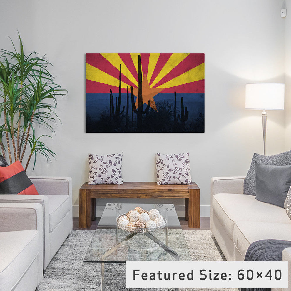 "State Flag Overlay Series: Arizona (Cacti)" by iCanvas, 26x18x1.5"