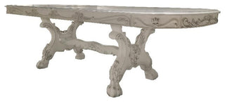 ACME Dresden Wooden Dining Table with Claw Legs in Bone White