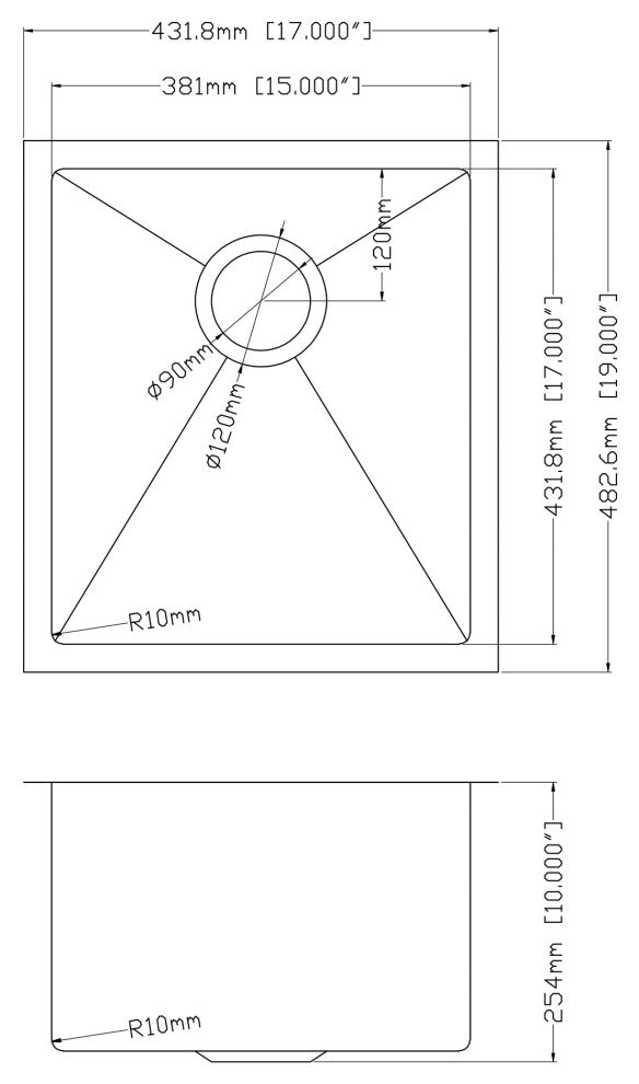 Undermount Single Bowl 16 Guage Stainless Steel Kitchen Sink With Accessories , Stainless Steel, 17x19x10 in