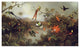 "Tropical Landscape With Ten Hummingbirds" Paper Art, 24"x15"