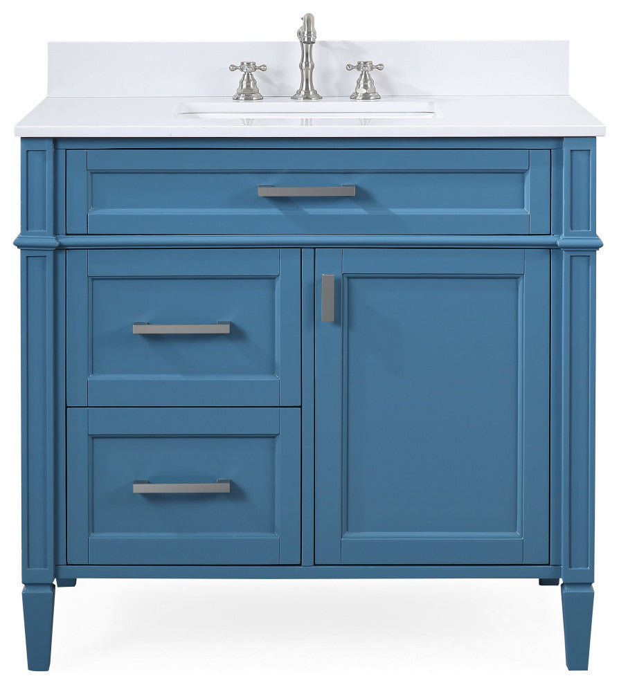 36" Tennant Brand Durand Modern Teal Blue Bathroom Sink Vanity