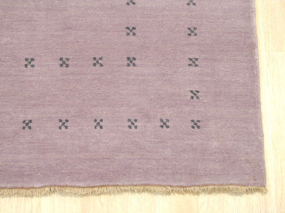 Purple Transitional Solid Lori Baft Area Rug