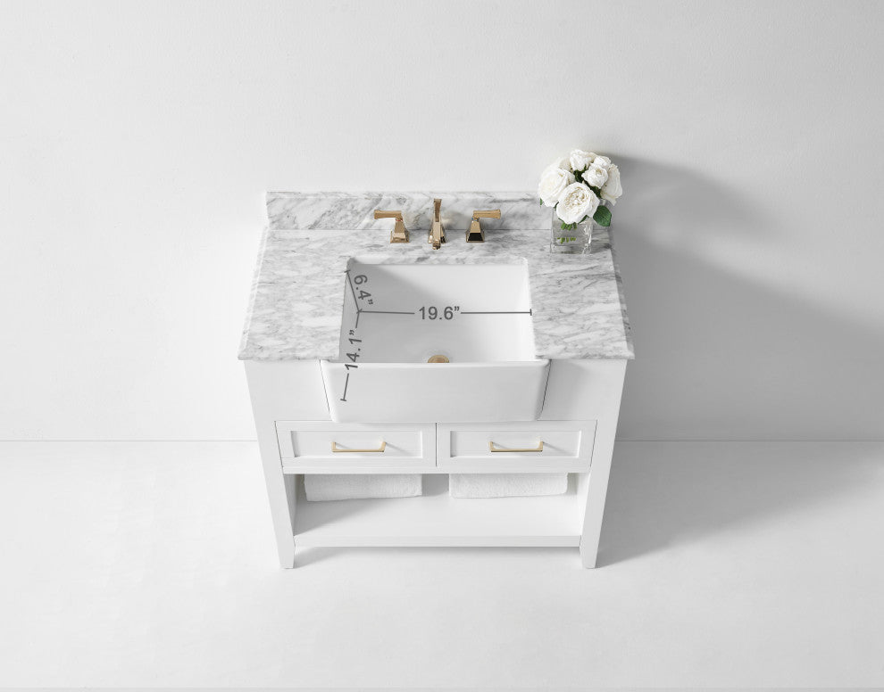 Hayley Bathroom Vanity Set, White, 36"