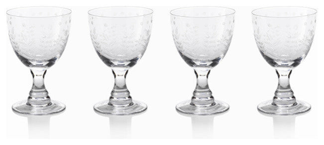 "Patia" 6" Tall Wine Glass, Red (Set of 4)
