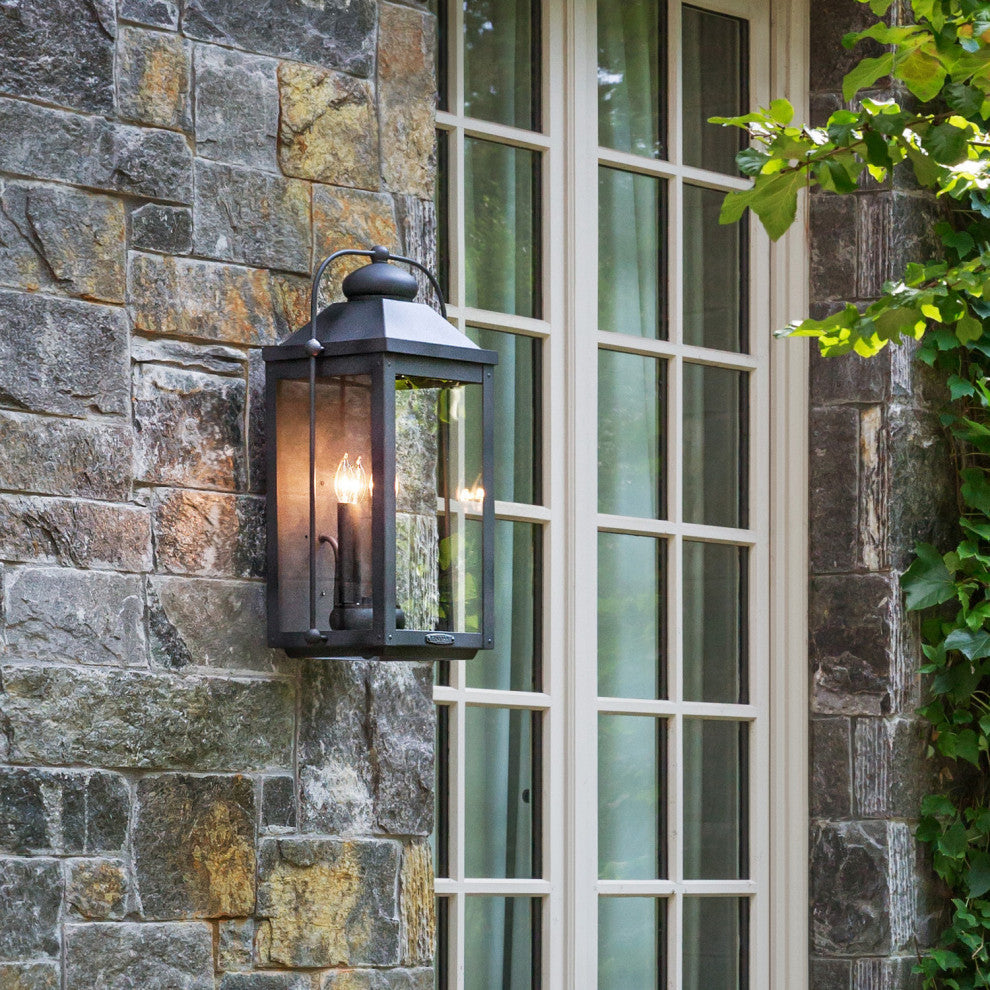 Hinkley Anchorage Medium Wall Mount Lantern, Aged Zinc