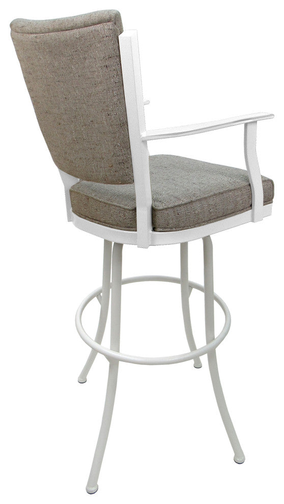 Montana Extra Tall 34" (35") Metal Bar Stool - Noam Base, Hemsath Driftwood - White, 34"