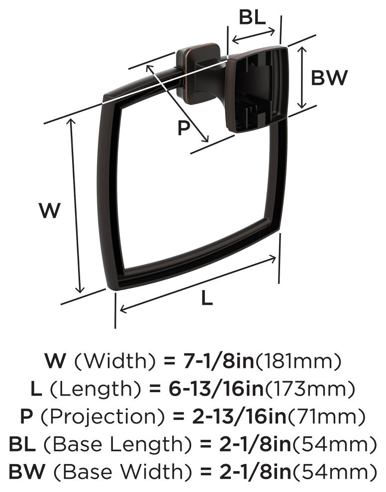 Amerock Revitalize Traditional Towel Ring, Oil Rubbed Bronze
