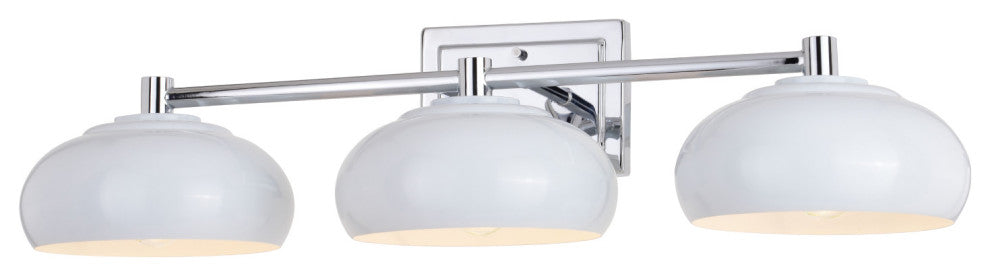 Belmont 3 Light Vanity Chrome and Gloss White
