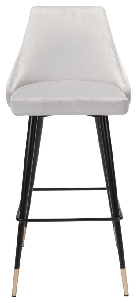 Bar Stool Chair Barstool, Steel Metal, Fabric, Gray, Black, Gold, Cafe
