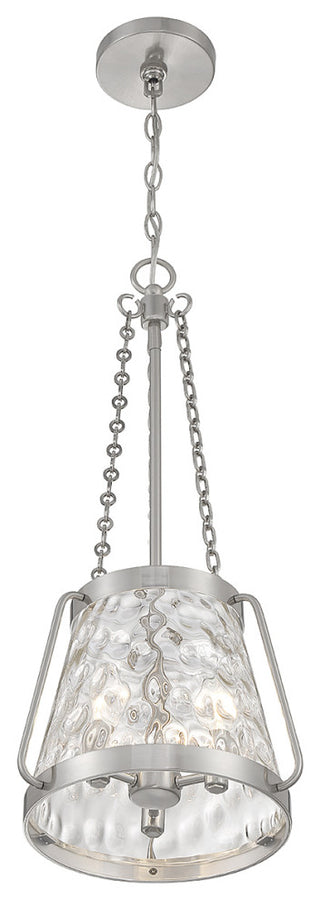 Crawford 3-Light Pendant, Matte Black, Satin Nickel