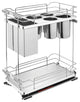 Two-Tier Knife Block Pull Out Organizers With Soft Close, Gray, 11.75"