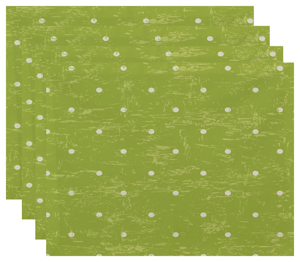 18"x14" Dorothy Dot, Geometric Print Pacemat, Light Green, Set of 4