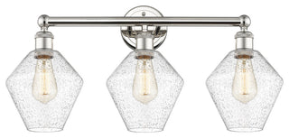 Cindyrella 3-Light 26" Bath Vanity Light, Polished Nickel, Seedy Shade