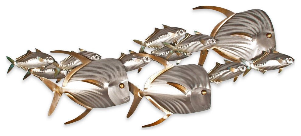 Coastal Home Decor 'Sardines School Medium' Contemporary School of Fish Art