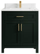Cambridge 30 Single Sink Bath Vanity in Dark Forest Green 1.5" Empira Quartz