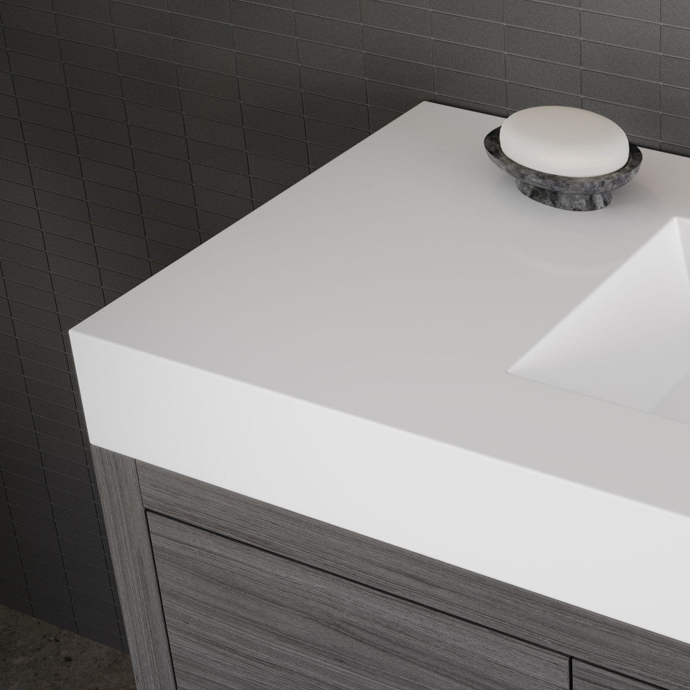 Boutique Bath Vanity, Vulcan Ash Gray, 48", Single Sink, Freestanding