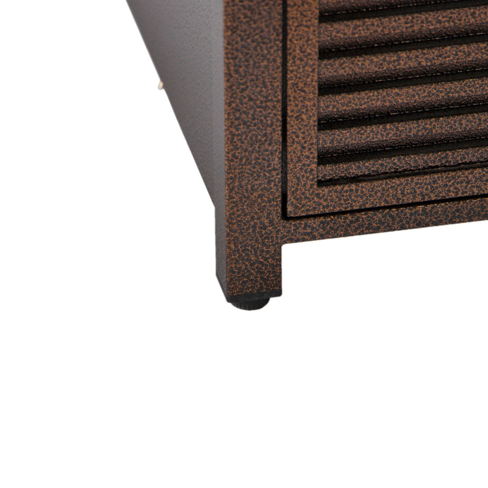 LeisureMod Walbrooke Patio Square Tank Holder With Slats Design, Brown
