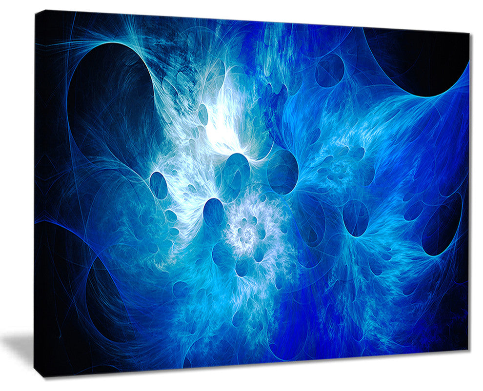 "Fractal Blue Smoke Wallpaper" Floral Digital Art Canvas Print