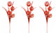 3 Pieces 39" Glitter Sword Grass Christmas Spray, Red