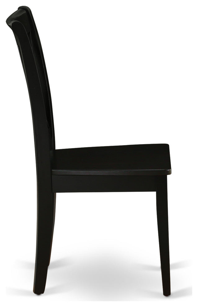 5Pc Round 42 Inch Family Table And Four Wood Seat Dining Chairs