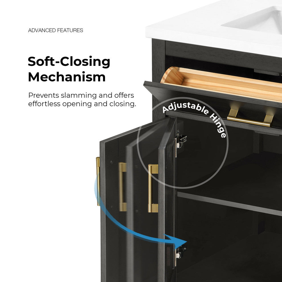 OVE Decors Bailey Vanity, Matte Black, 72"