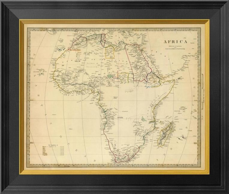 "Africa, 1839"  by Society for the Diffusion of Useful Knowledge, 20x17"