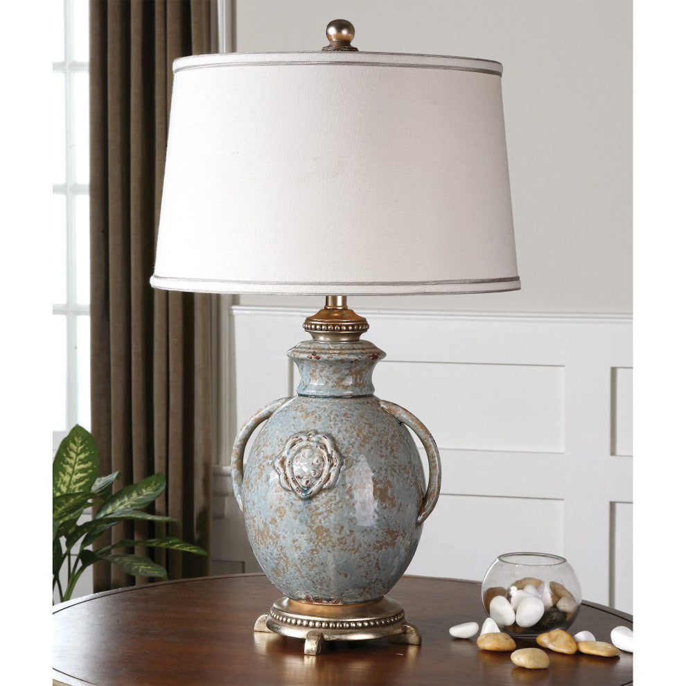 Uttermost Cancello Glaze Lamp, Blue