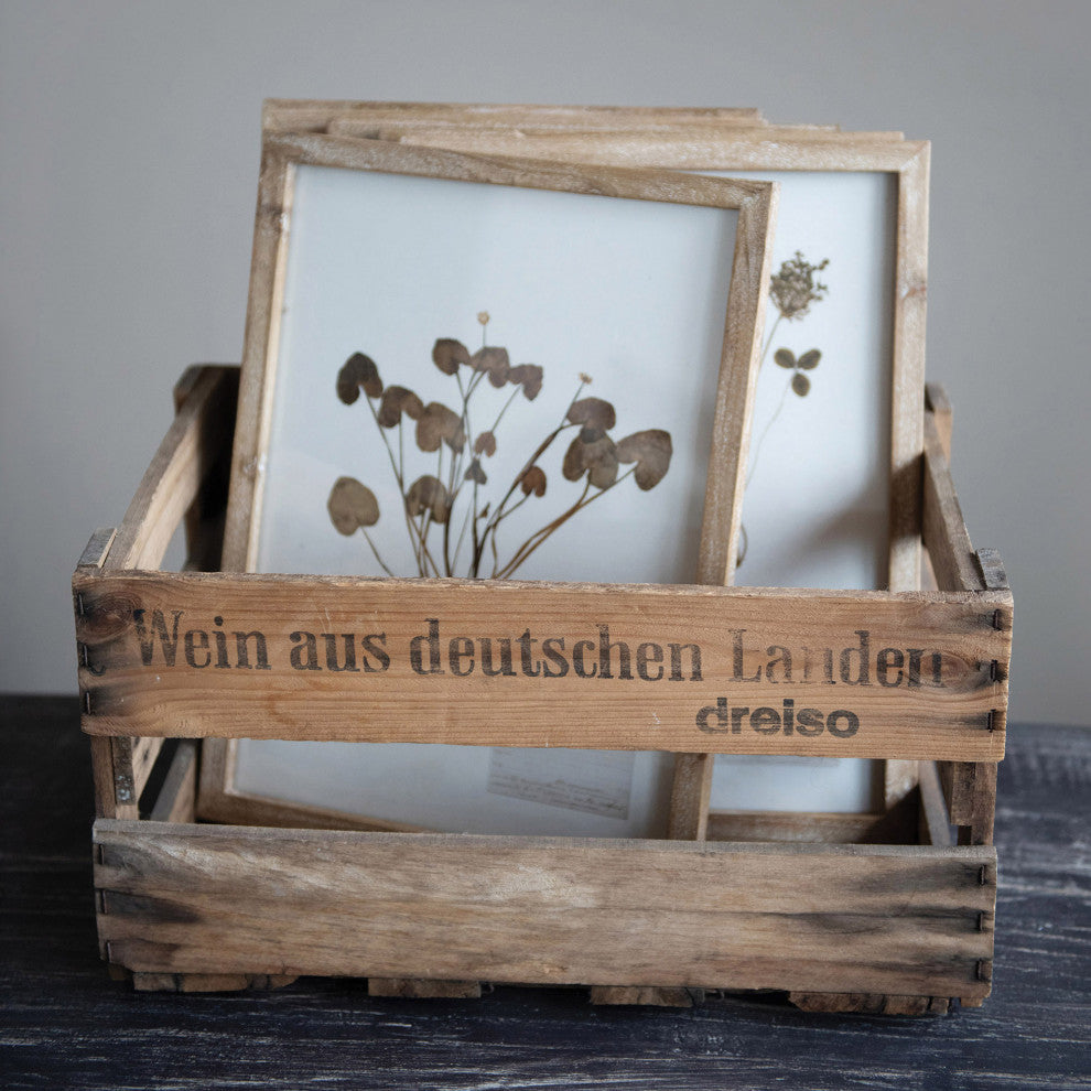 Wood Framed Wall Decor with Botanicals, 6 Styles