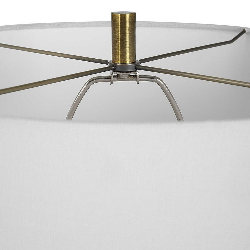 Classic Mottled Dark Green Gloss Ceramic Table Lamp 29 in Moss Antiqued Brass