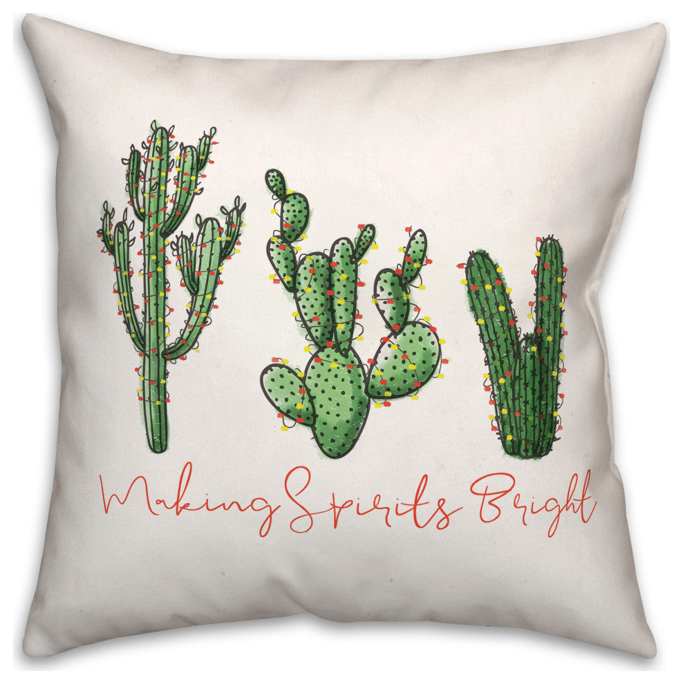 Making Spririts Bright Cacti 18x18 Spun Poly Pillow