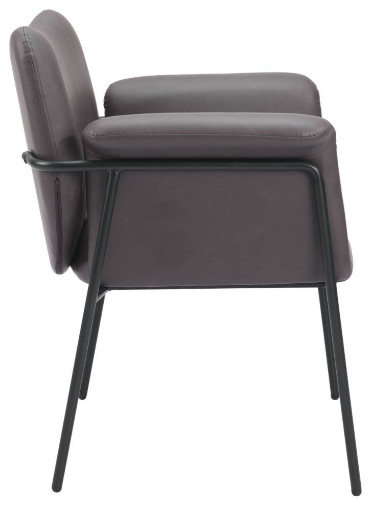 Heritage Brown Faux Leather Polyurethane Accent Chair