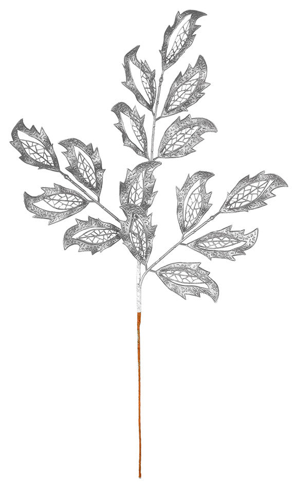 Vickerman L186607 22" Silver Matte Mistletoe Leaf Artificial Christmas Spray
