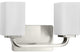 Cowan Collection 13-1/2, 2-Light Brushed Nickel Etched Glass Bath Vanity Light