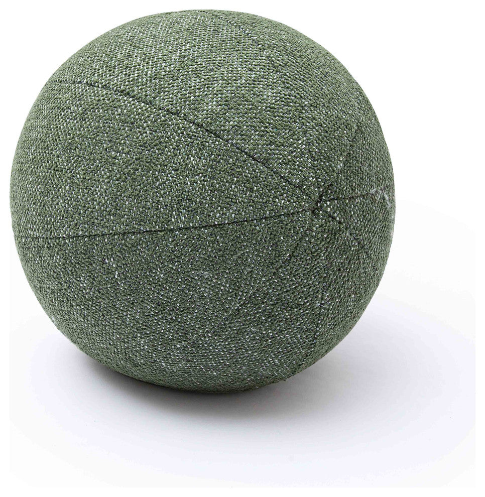 Boba Round Pillow, Forest Green Textured Basketweave, 9"
