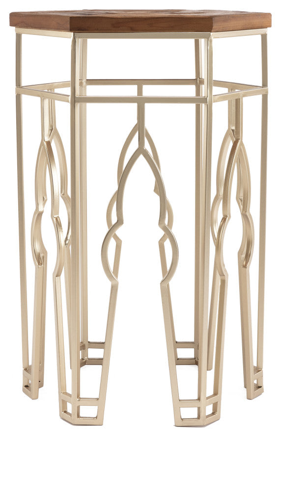 Boraam Genevieve Nesting Tables, Gold and Natural
