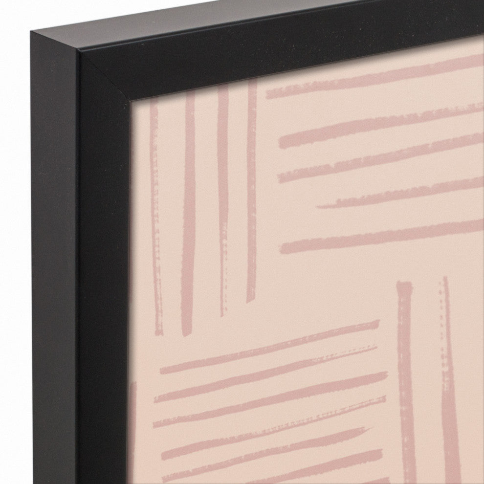 Pretty Peach Pattern Framed Canvas 20x30 Black Framed Canvas