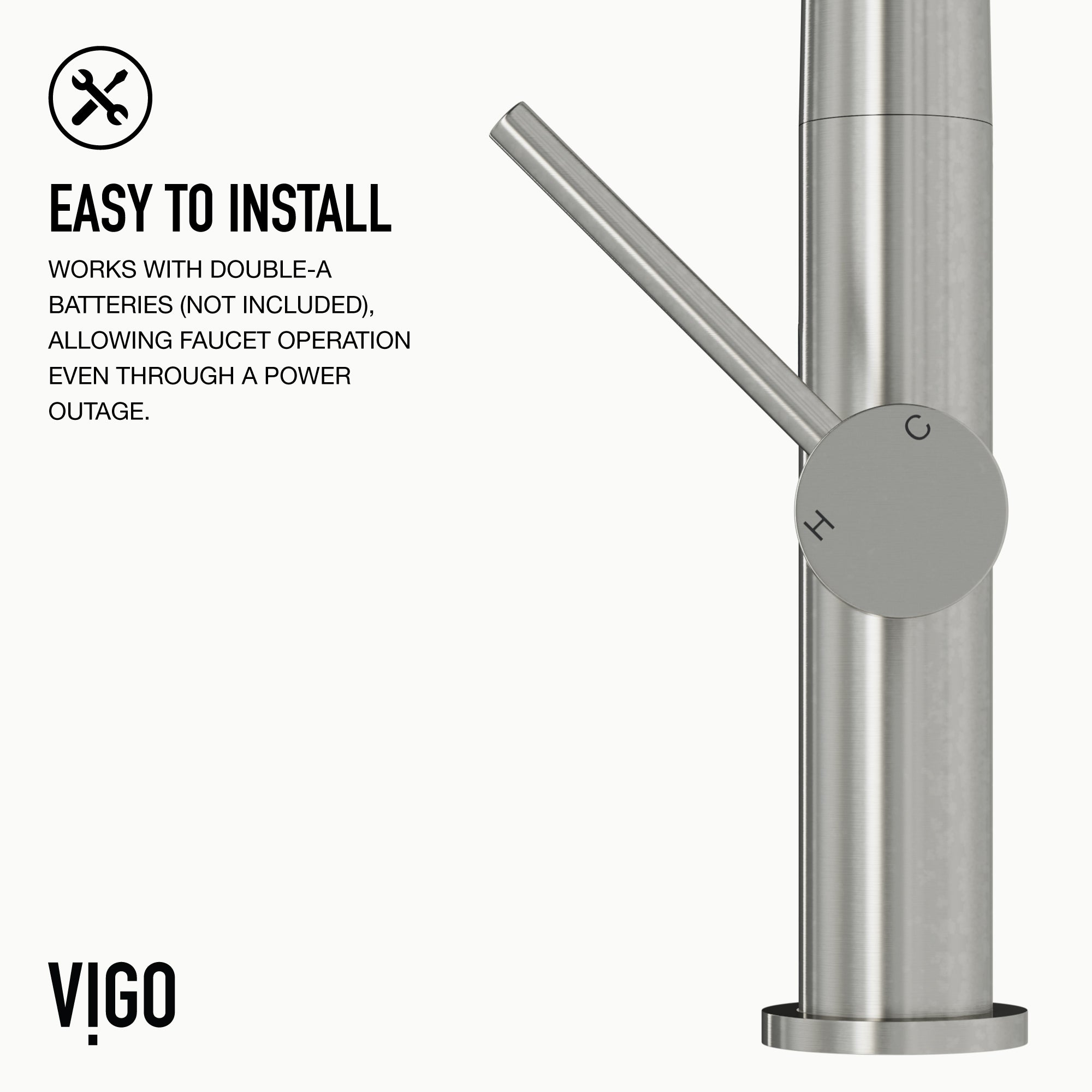 VIGO Greenwich 18" H Single Handle Pull-Down Sprayer Kitchen Faucet, Brushed Nickel, Touchless, Without Extras