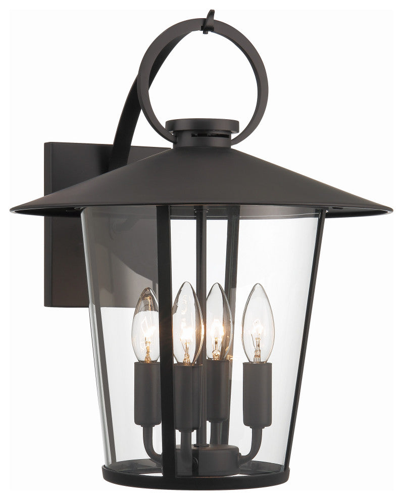 Andover 4-Light Matte Black Outdoor Wall Mount