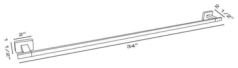 Chicago Series Polished Nickel Bathroom 34in Towel Bar